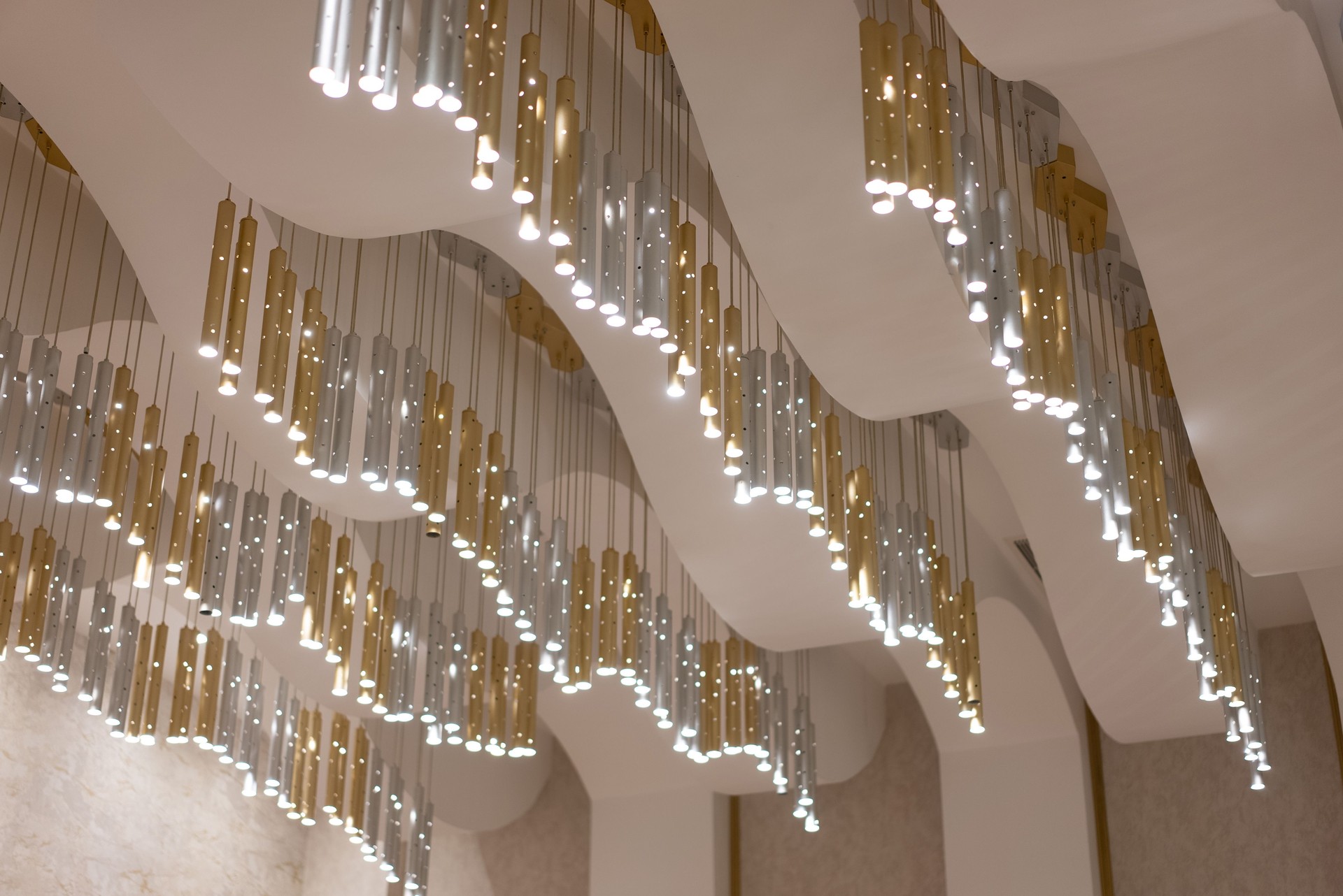 Modern futuristic crystal chandelier