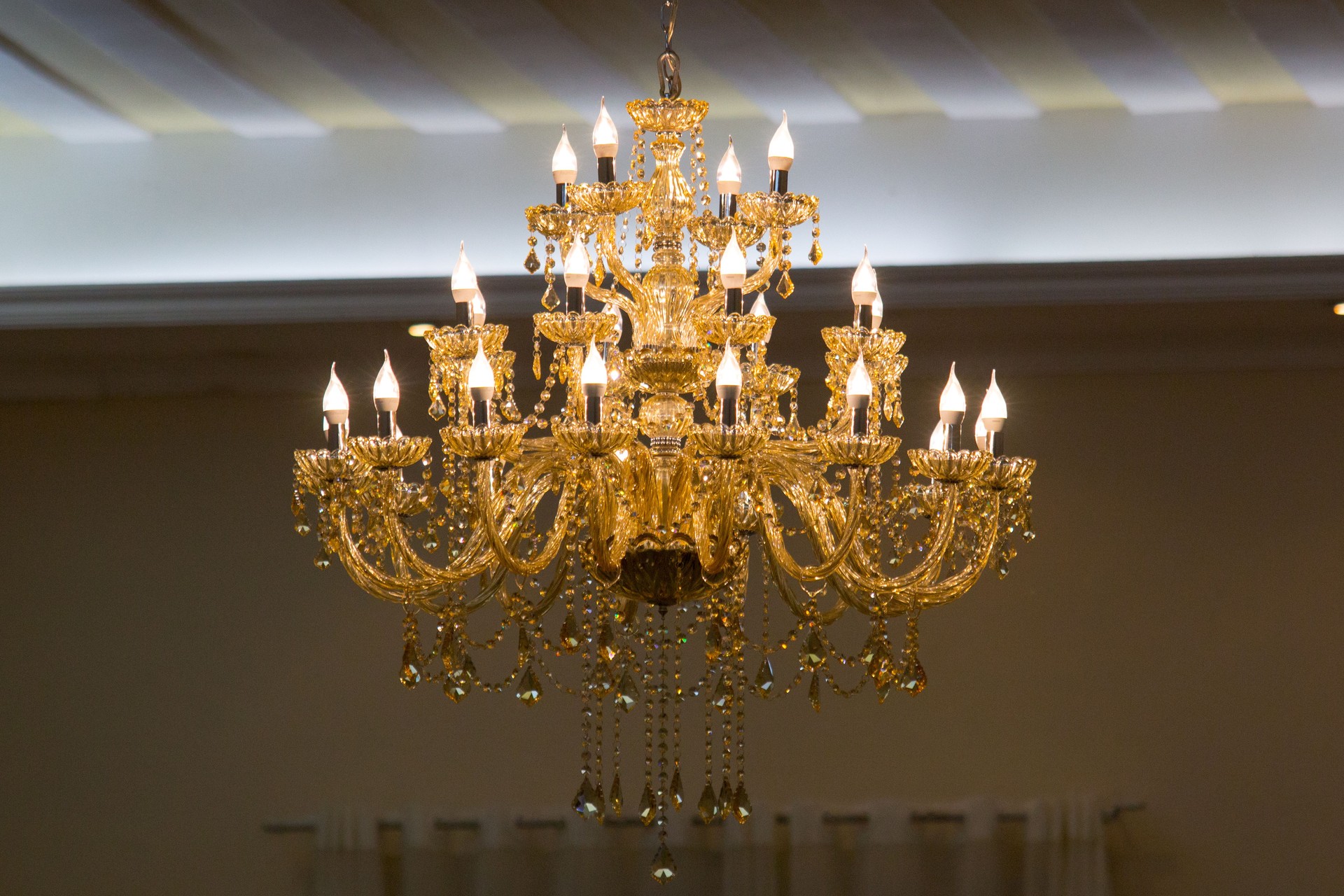 Beautiful chandelier with lights in Rio de Janeiro
